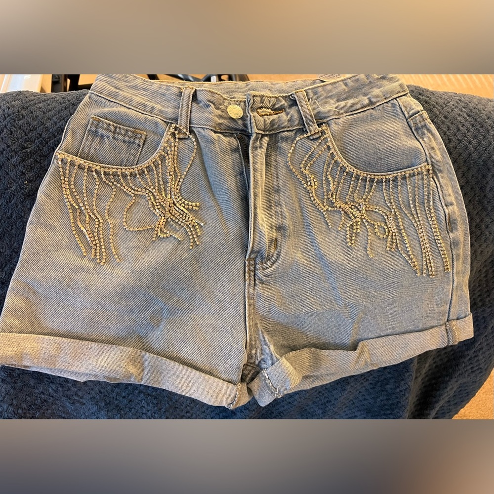 Fringe Rhinestone Shorts
